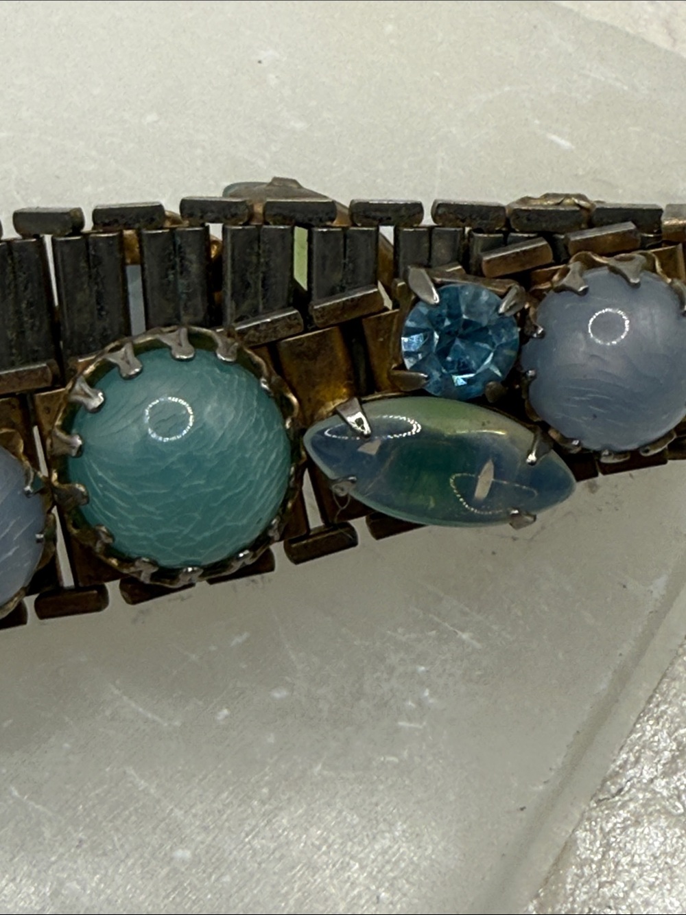 Sensational vintage MCM mermaid opalite cabachon bracelet rare piece 6.5 ⭐️ - Picture 8 of 17